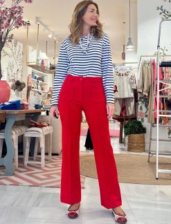 Pantalón ideal de bolsillos rojo