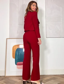 Pantalón ideal de bolsillos marsala