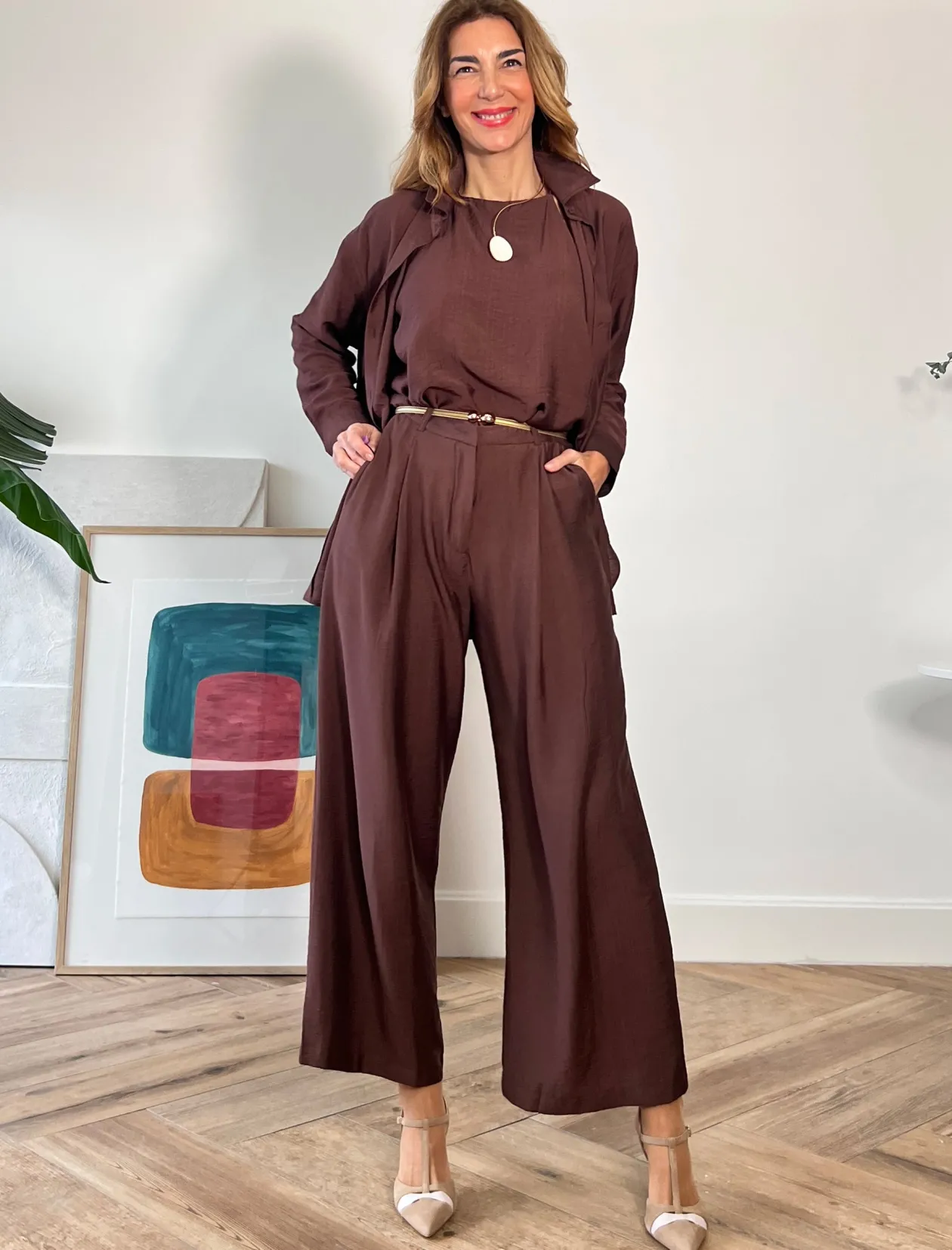 Pantalon Fluido Harper chocolate