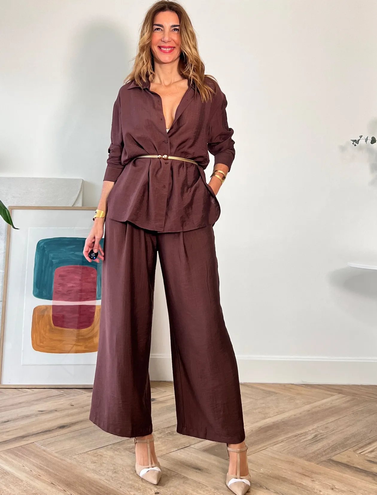 Pantalon Fluido Harper chocolate