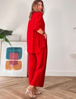 Pantalon Fluido Harper rojo