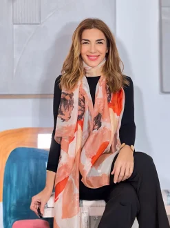 Pañuelo de seda impresionista chic