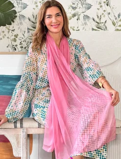 Pañuelo Fluido de Seda Rosa palo