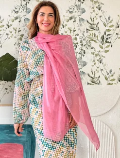 Pañuelo Fluido de Seda Rosa palo