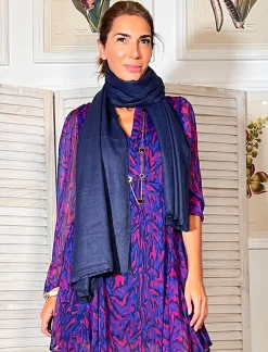PAÑUELO FOULARD DE VISCOSA MARINO