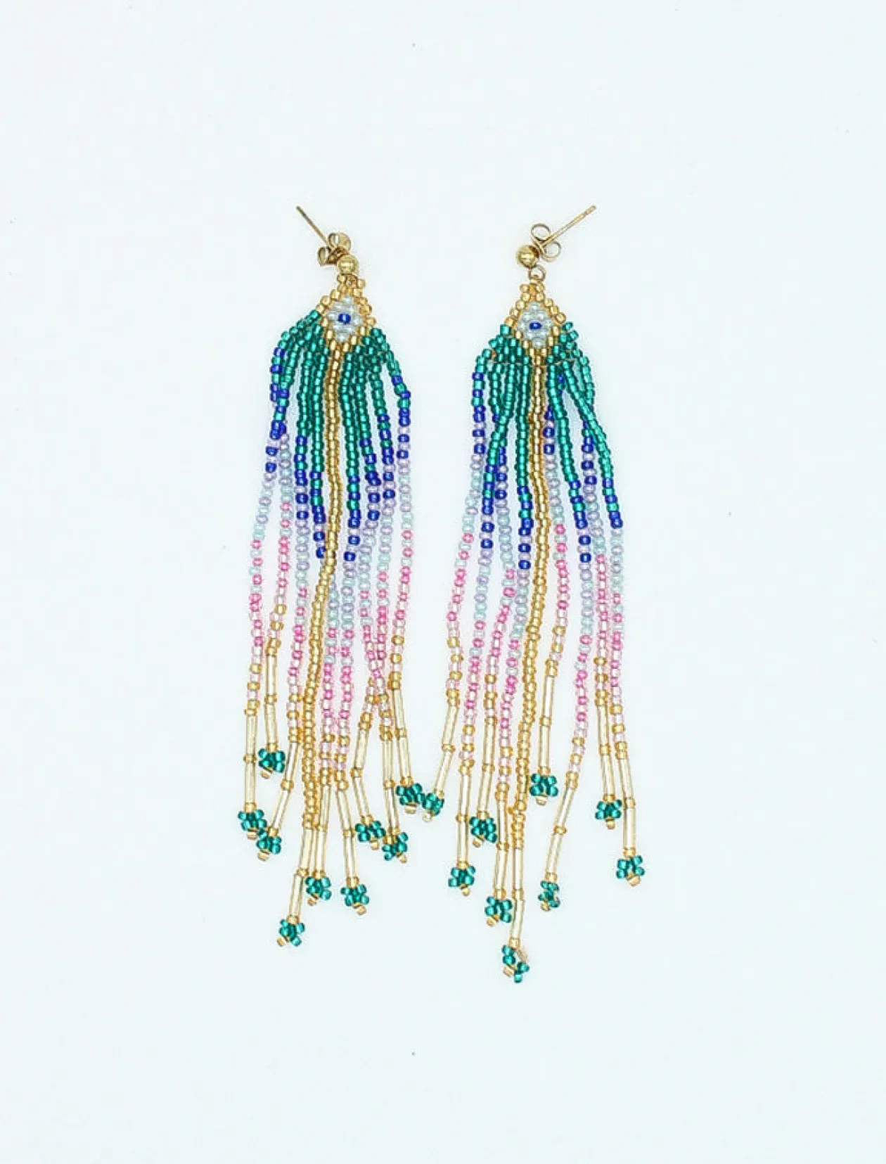 PENDIENTES BOHO ARTESANO VERDE