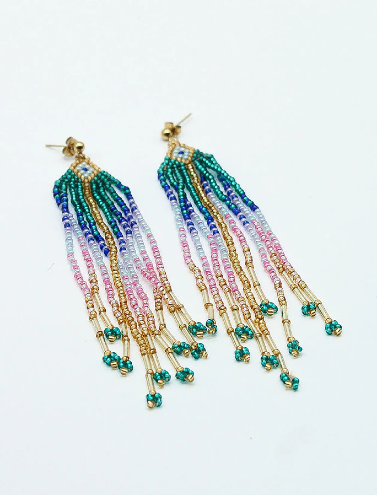 PENDIENTES BOHO ARTESANO VERDE