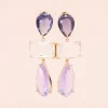 Pendientes De Circonitas Lila