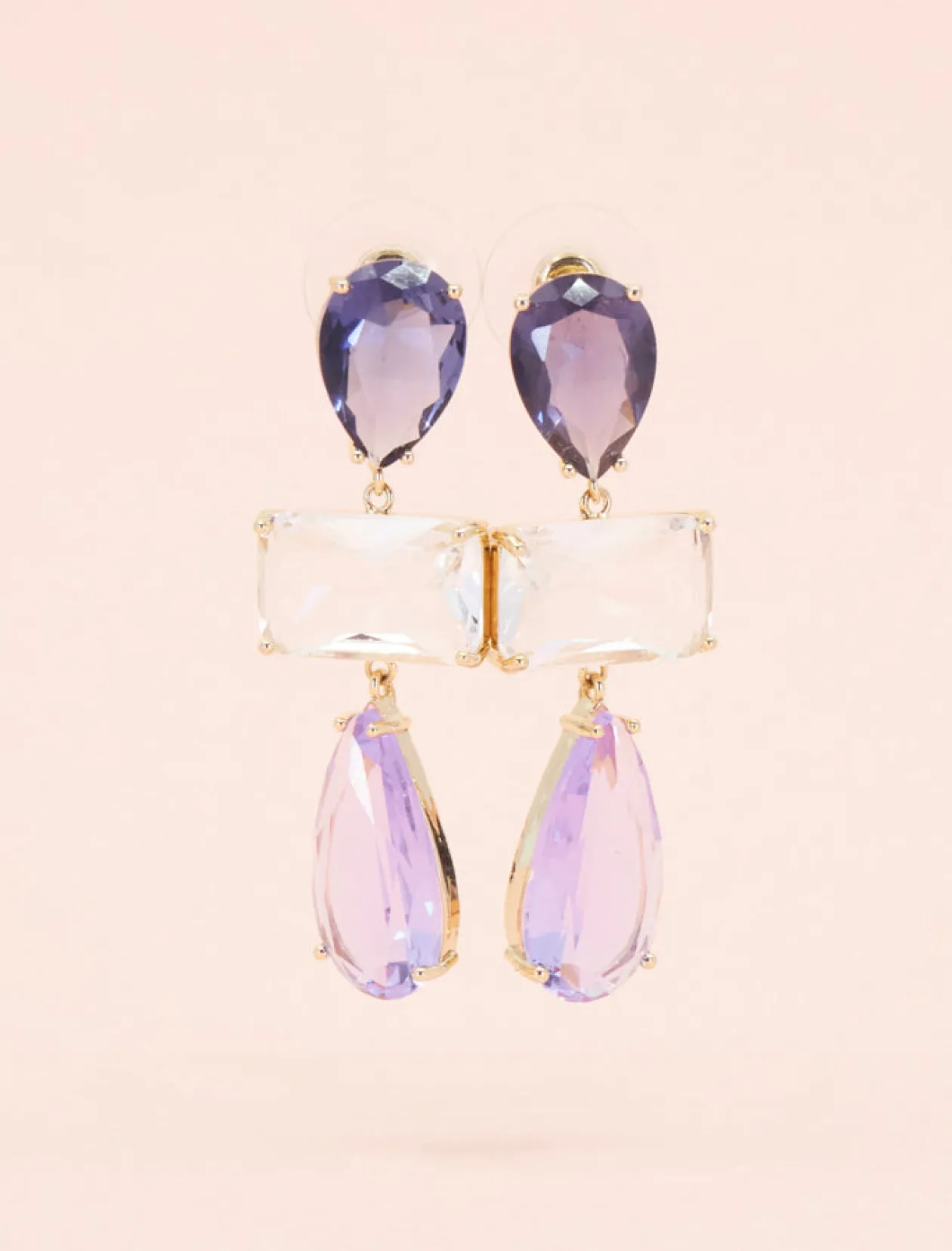 Pendientes De Circonitas Lila