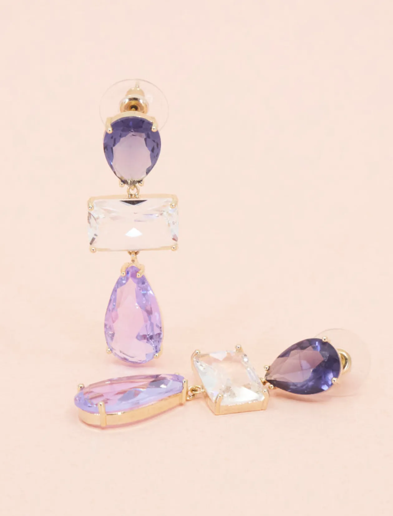 Pendientes De Circonitas Lila
