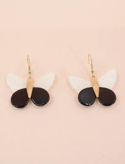 PENDIENTES MARIPOSAS CHIC NEGRO/BLANCO