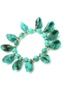 Pulsera Caracolas chic turquesa