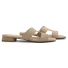 Sandalia plana beige de piel Pretty