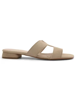 Sandalia plana beige de piel Pretty