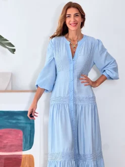 Vestido camisero bonito azul