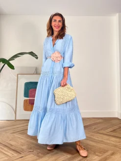 Vestido camisero bonito azul