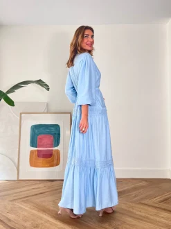 Vestido camisero bonito azul