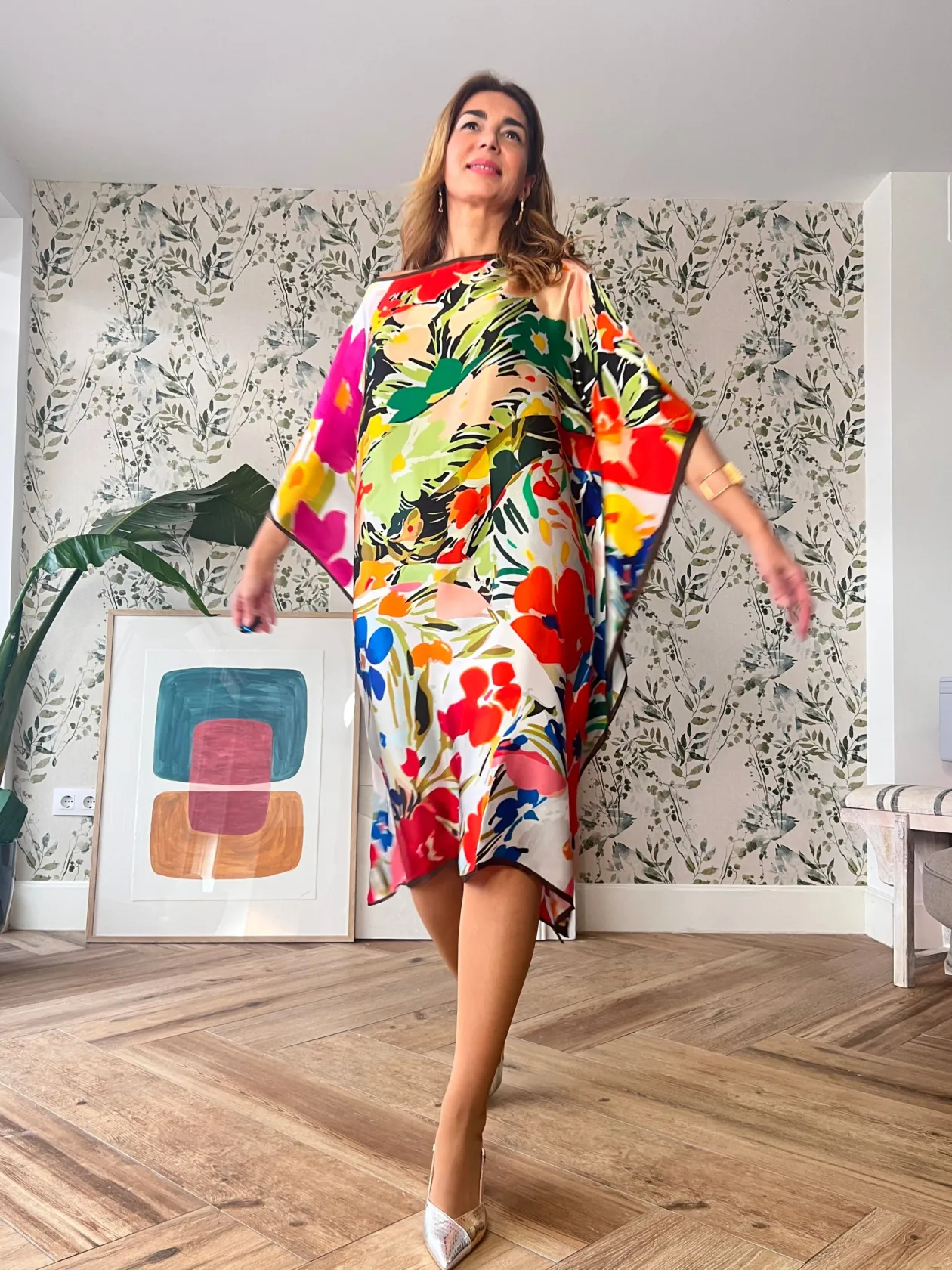 Vestido de seda Floreale