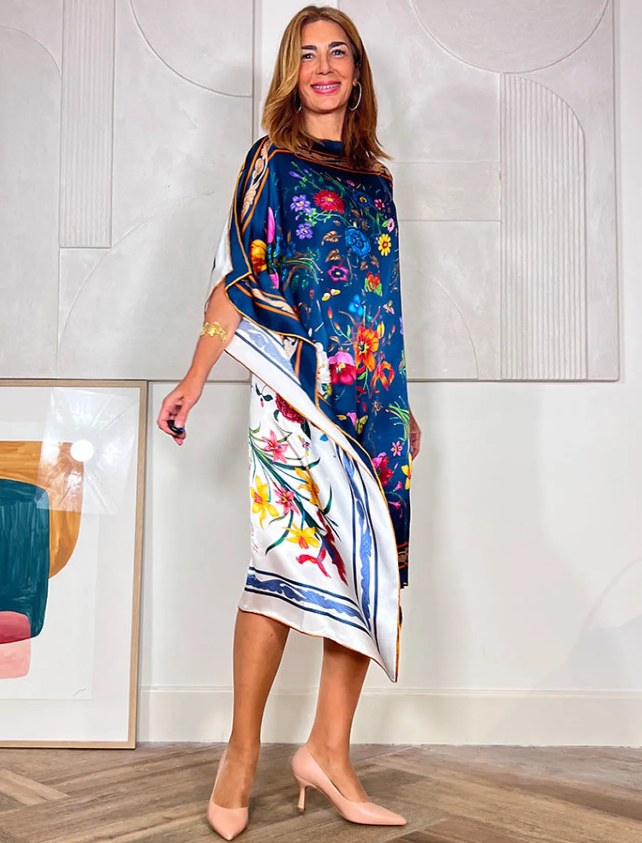Vestido de seda jardín chic