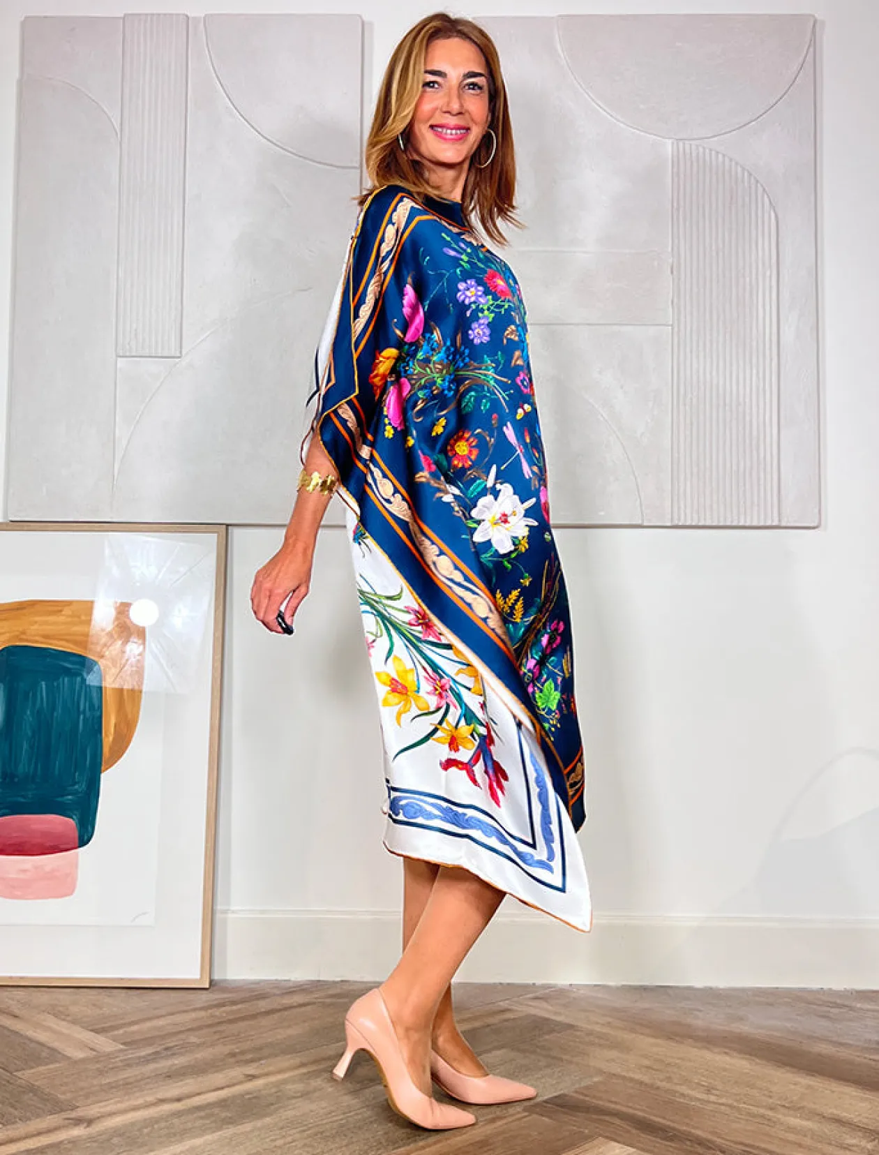 Vestido de seda jardín chic