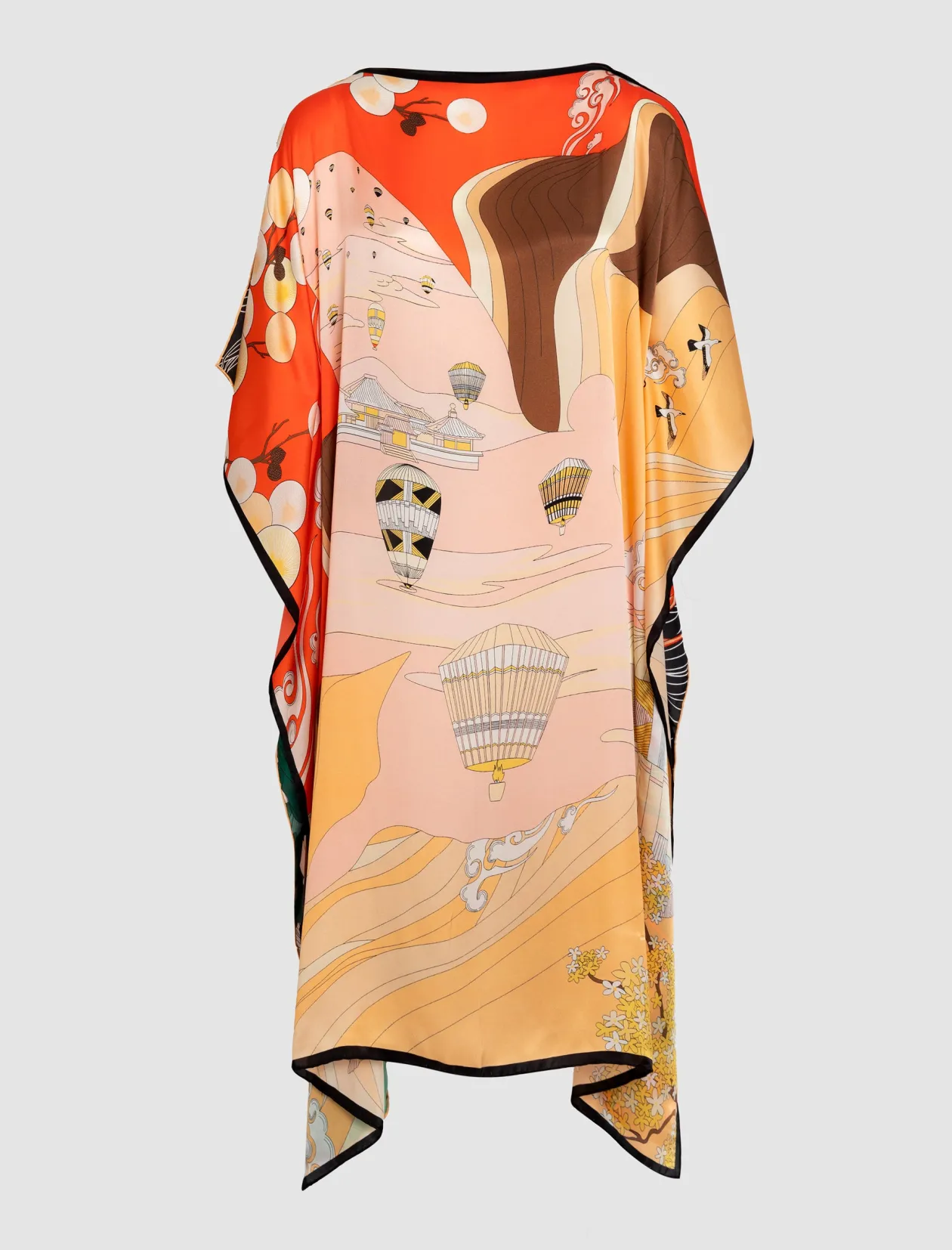 VESTIDO DE SEDA PAISAJE MARINO