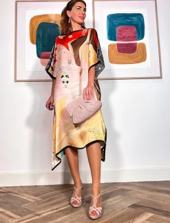 VESTIDO DE SEDA PAISAJE MARINO