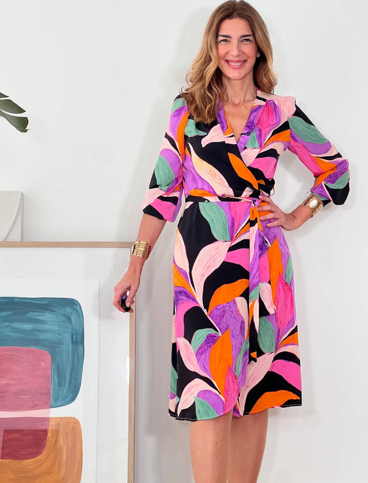 Vestido fluido floral negro