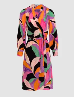 Vestido fluido floral negro
