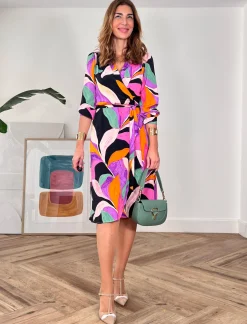 Vestido fluido floral negro