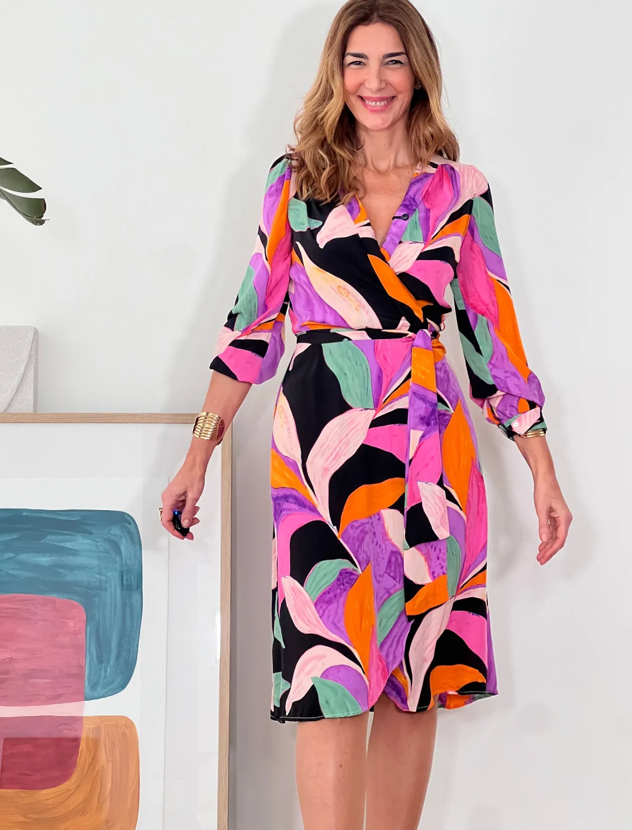 Vestido fluido floral negro