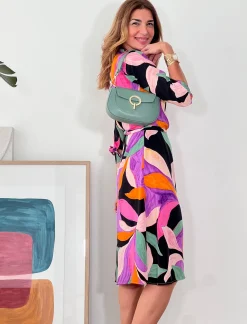 Vestido fluido floral negro