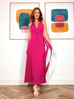 VESTIDO MUY FAVORECEDOR FUCSIA